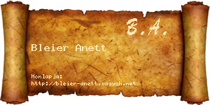 Bleier Anett névjegykártya